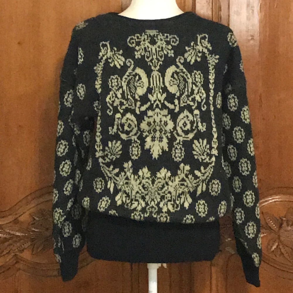 Escada Gray & Yellow Wool Blend